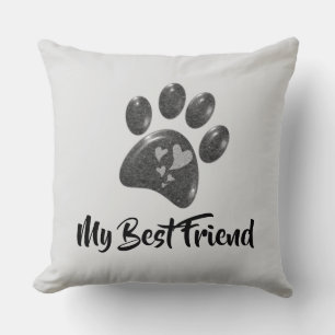 Cojín Decorativo Mi Mejor Amigo Huella de Perro Mascota Amante de A