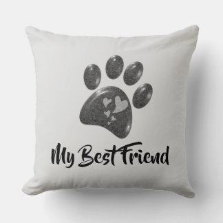 Cojín Decorativo Mi Mejor Amigo Huella de Perro Mascota Amante de A