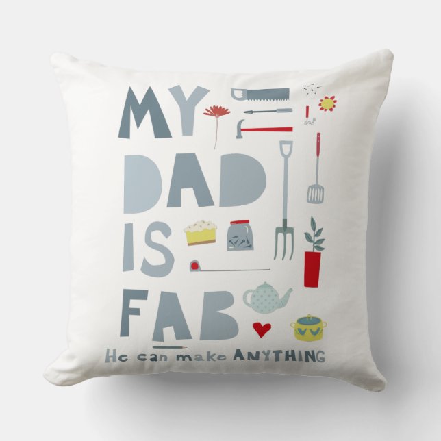 Cojín Decorativo Mi papá es Fab (Anverso)