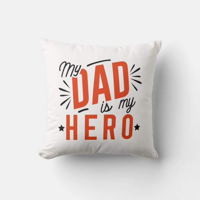 Cojín Decorativo Mi papá es mi héroe (Anverso)