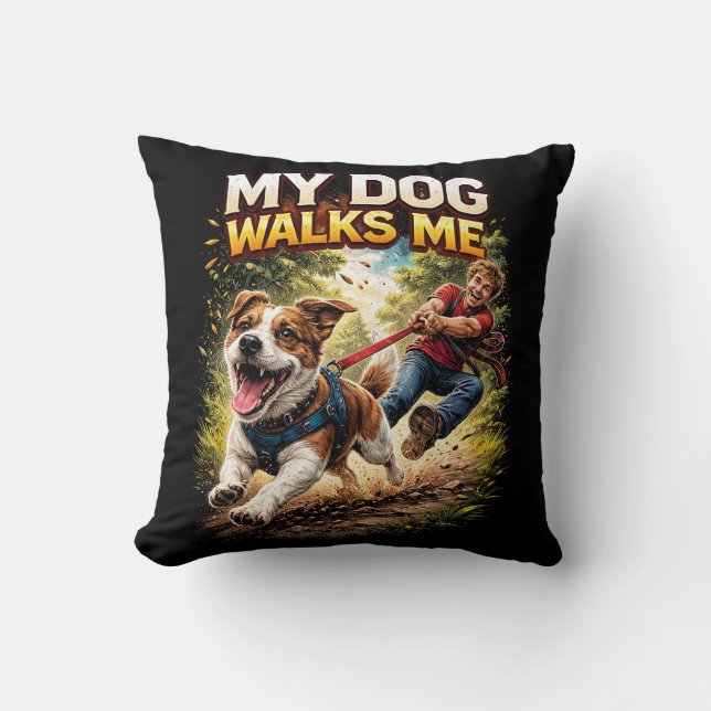 Cojín Decorativo Mi Perro Me Pasea (Anverso)