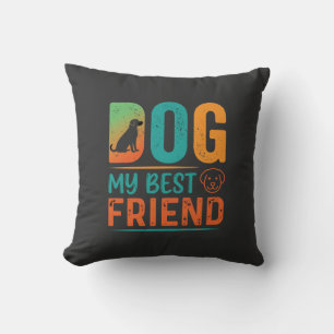 Cojín Decorativo Mi perro mi mejor amigo diseño retro