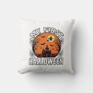 Cojín Decorativo Mi Primer Halloween Diseño de Camiseta Vintage par