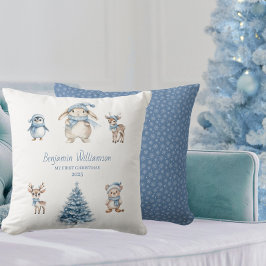 Cojín Decorativo Mi Primer Navidad Bebé Personalizado Bosque