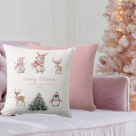 Cojín Decorativo Mi primer Navidad Personalizado Bebé Niña Bosque
