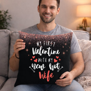 Cojín Decorativo Mi Primer San Valentín Con Mi Nueva Esposa Almohad