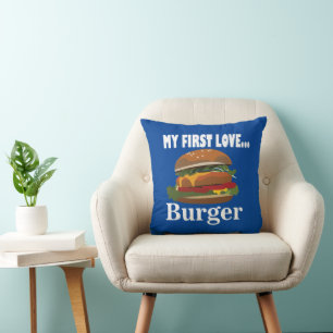 Cojín Decorativo Mi primera hamburguesa amor