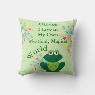 Cojín Decorativo Mi Propia Rana Graciosa Mágica Mística Del Mundo