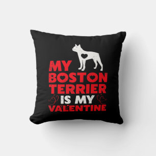 Cojín Decorativo Mi Terrier De Boston Es Mi Terrible De San Valentí