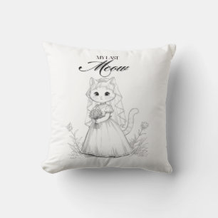 Cojín Decorativo Mi último maullido diseño de despedida de soltera
