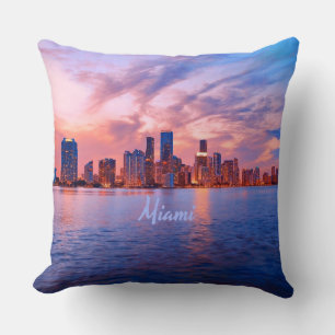 Cojín Decorativo Miami Beach Florida City Skyline