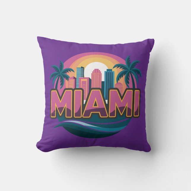 Cojín Decorativo Miami Florida Estados Unidos (Anverso)