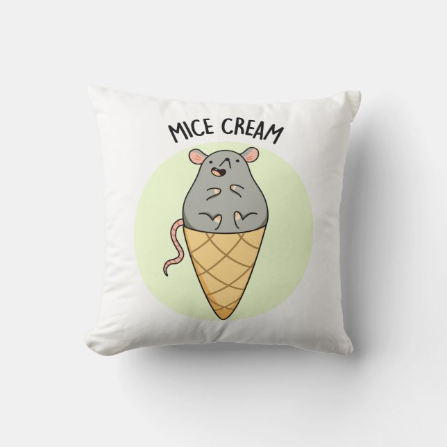 Cojín Decorativo Mice Cream Funny Ice Cream Pun (Anverso)