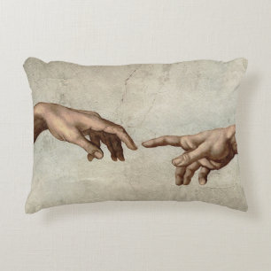 Cojín Decorativo Michaelangelo manos creación adam dios