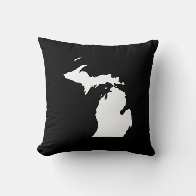 Cojín Decorativo Michigan en blanco y negro (Anverso)