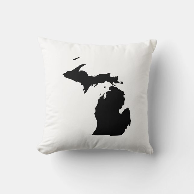 Cojín Decorativo Michigan en blanco y negro (Anverso)