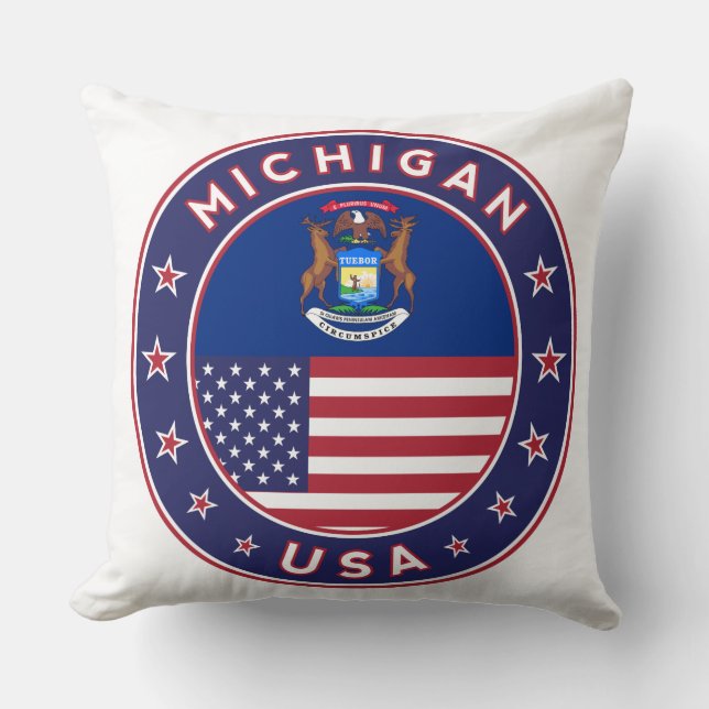 Cojín Decorativo Michigan pegatina, estuche de teléfono, bolsa, rel (Anverso)