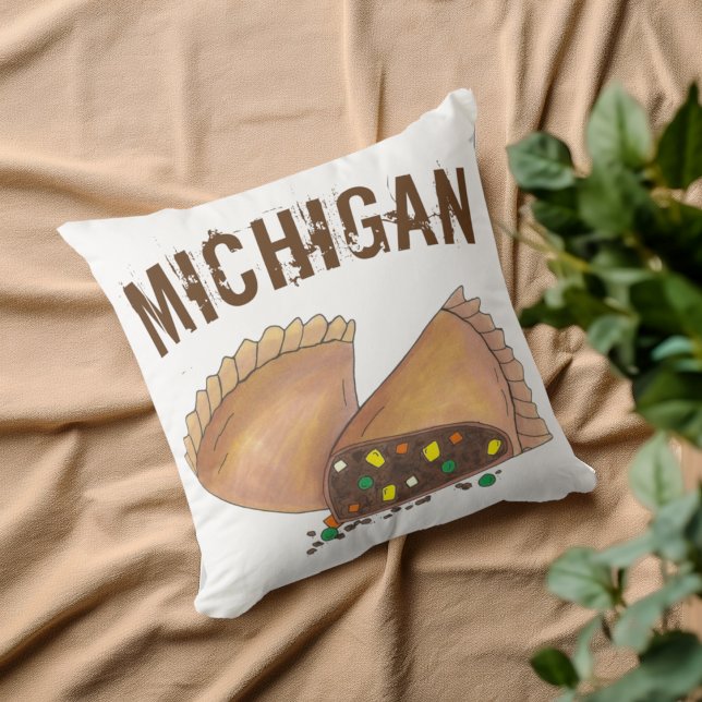 Cojín Decorativo Michigan Península Superior Pasty Meat Pie Foodie (Michigan Pasty Pillow)
