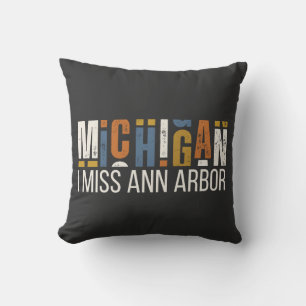 Cojín Decorativo Michigan Te extraño Ann Arbor