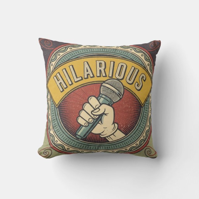 Cojín Decorativo Micrófono clásico divertido (Anverso)