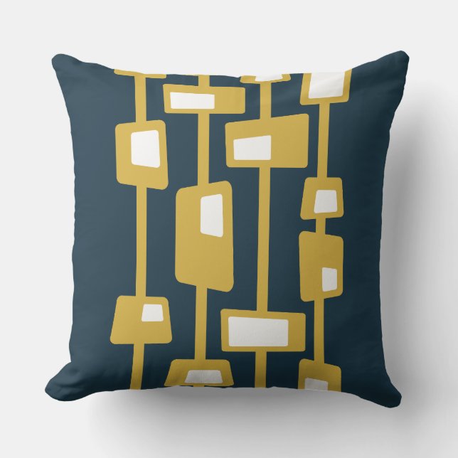 Cojín Decorativo Mid Century Funky Blocks Mustard (Anverso)