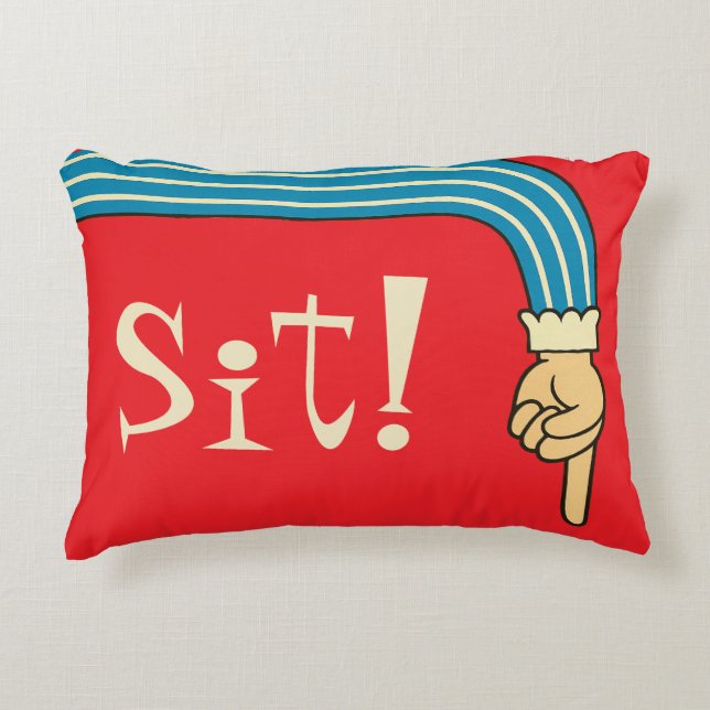 Cojín Decorativo Mid- Century Jazzy Pointing Hand/Finger Manicule (Anverso)