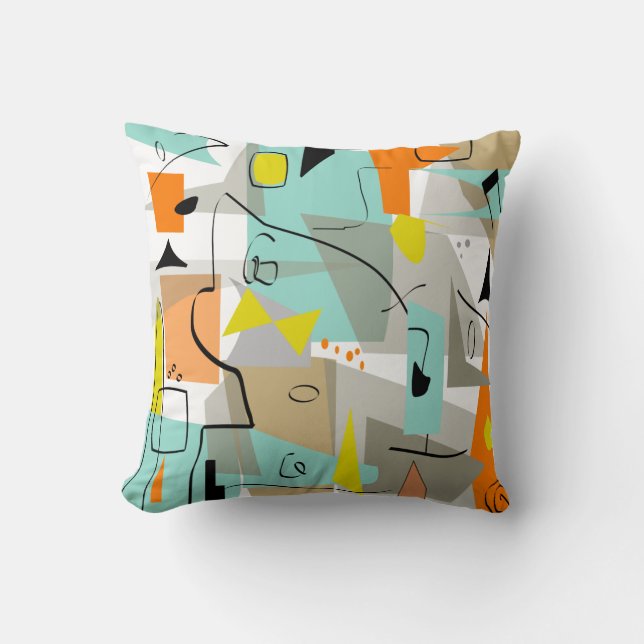Cojín Decorativo Mid-Century Modern Inspired Pillow #102 (Anverso)