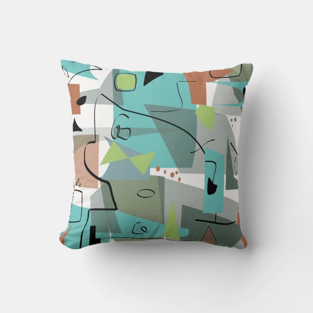 Cojín Decorativo Mid-Century Modern Inspired Pillow #104 (Anverso)