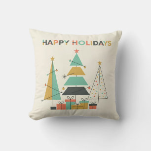 Cojín Decorativo Mid-Century Retro Christmas Trees
