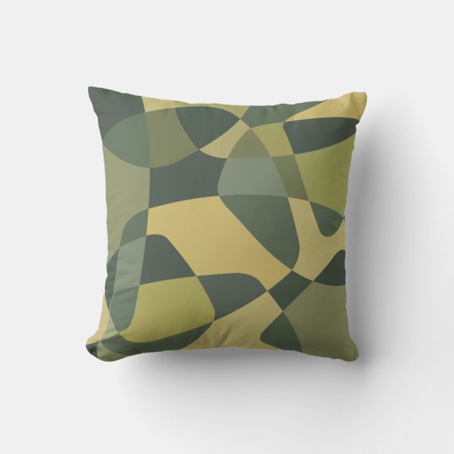 Cojín Decorativo Mid Century Rock Layers Green (Anverso)