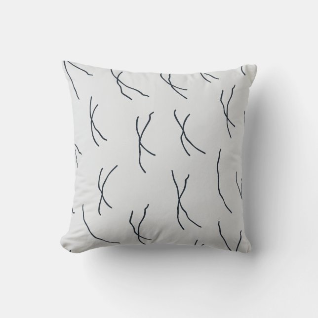 Cojín Decorativo Midnight Garden Light Grey Abstract Sketchy Lines (Anverso)