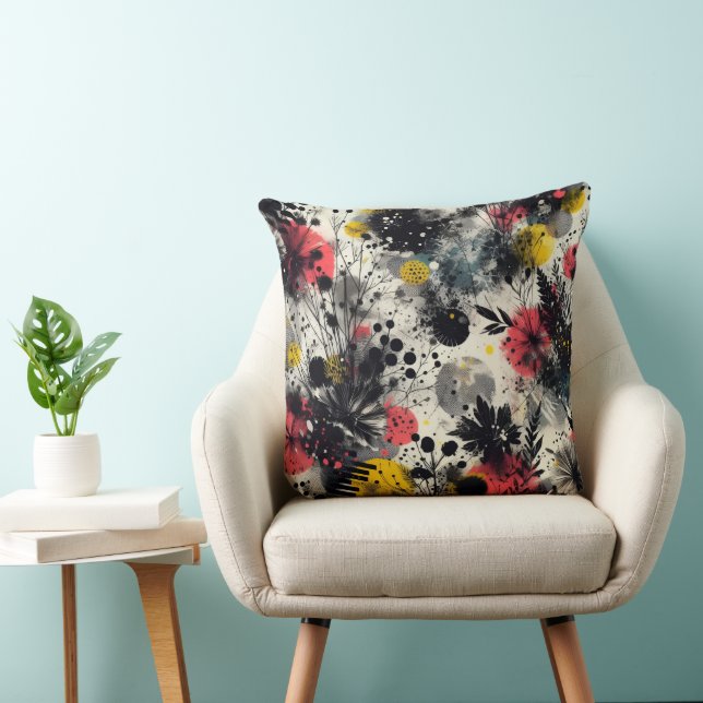 Cojín Decorativo Midnight Meadow Abstract Throw Pillow (Silla)