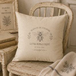 Cojín Decorativo Miel beige abeja francés campo vintage rústico
