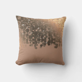 Cojín Decorativo Miel Beige Champagne Dorado Brillo Luces