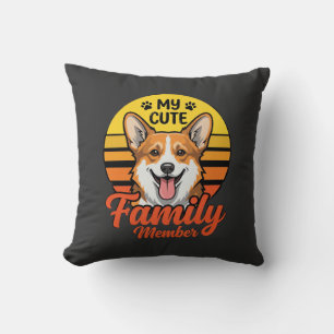 Cojín Decorativo Miembro de la familia del lindo Corgi Amante de lo
