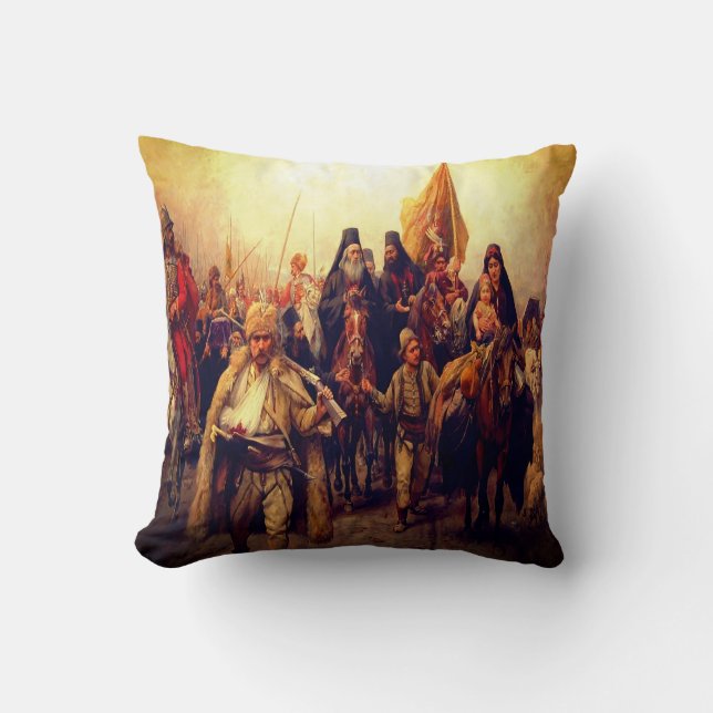 Cojín Decorativo Migración De Serbios/Seoba Srba (Anverso)