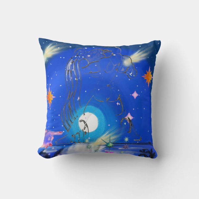 Cojín Decorativo Mikitiez aquarius galaxia verano resplandor (Anverso)