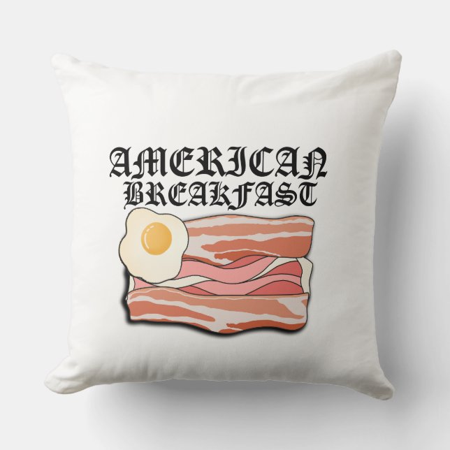 Cojín Decorativo Mikitiez desayuno americano beicon huevo july picn (Anverso)