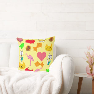Cojín Decorativo Mikitiez origami cáncer verano joya animal gato 