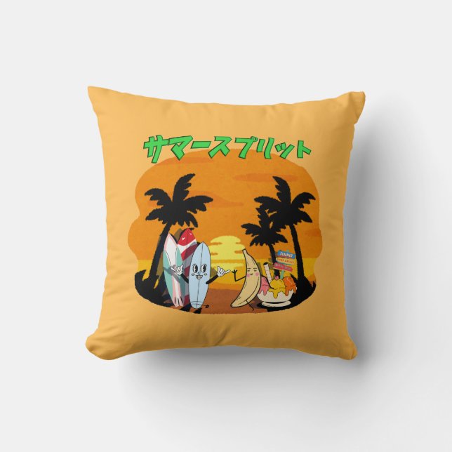 Cojín Decorativo Mikitiez verano windsurf bananaspartir icecream (Anverso)