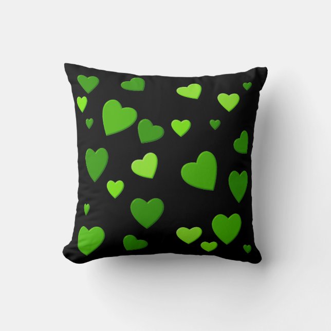 Cojín Decorativo mil corazones verdes para ti (Anverso)