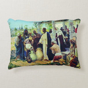 Cojín Decorativo Milagro en Caná, pintura religiosa,