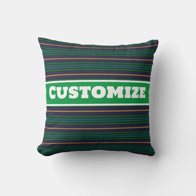 Cojín Decorativo Military inspiration abstract green stripes  (Anverso)