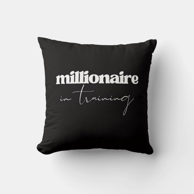 Cojín Decorativo 'Millionaire in Training' Motivational Inspiration (Anverso)