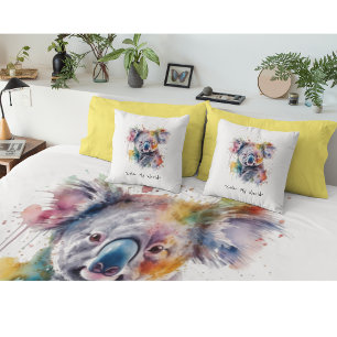 Cojín Decorativo Mimos de Koala en Color, personalizado