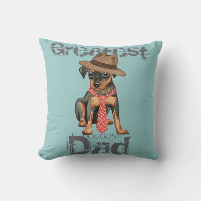 Cojín Decorativo Min Pin Dad (Anverso)