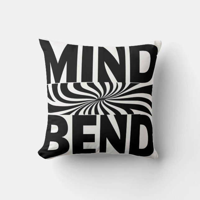 Cojín Decorativo Mind Bend Optical Illusion Bold Black and White (Anverso)