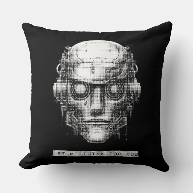 Cojín Decorativo Mind Control Cyberpunk Robot (Anverso)