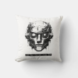 Cojín Decorativo Mind Control Cyberpunk Robot Black Print
