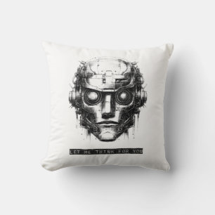 Cojín Decorativo Mind Control Cyberpunk Robot Black Print